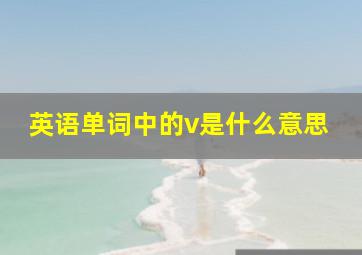 英语单词中的v是什么意思