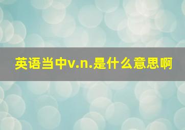 英语当中v.n.是什么意思啊