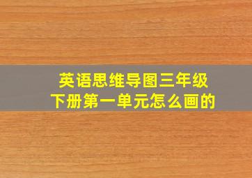 英语思维导图三年级下册第一单元怎么画的