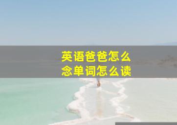 英语爸爸怎么念单词怎么读