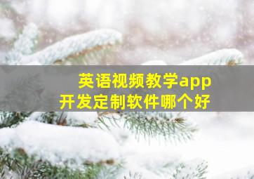 英语视频教学app开发定制软件哪个好