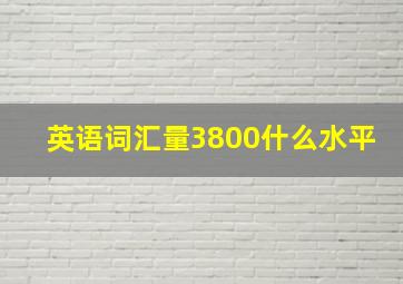 英语词汇量3800什么水平