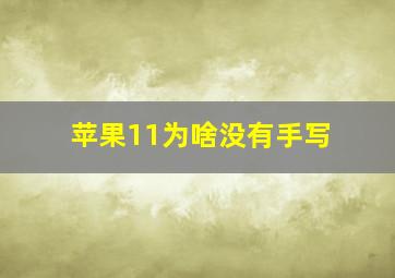 苹果11为啥没有手写