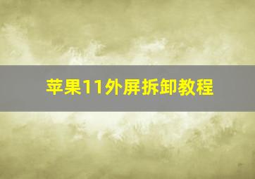 苹果11外屏拆卸教程