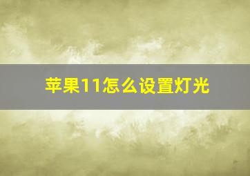 苹果11怎么设置灯光