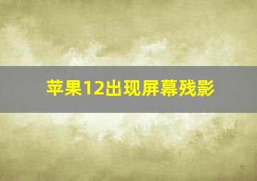 苹果12出现屏幕残影