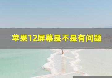 苹果12屏幕是不是有问题