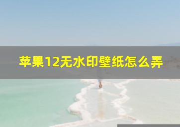 苹果12无水印壁纸怎么弄