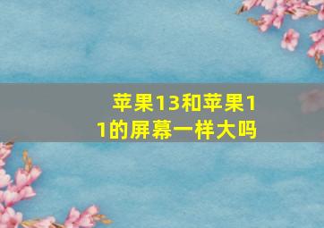 苹果13和苹果11的屏幕一样大吗