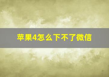 苹果4怎么下不了微信