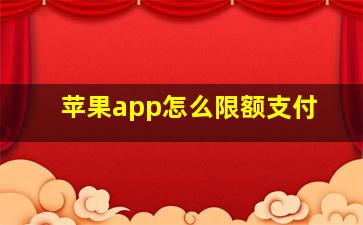 苹果app怎么限额支付