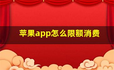 苹果app怎么限额消费