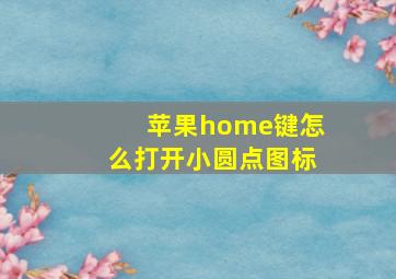 苹果home键怎么打开小圆点图标