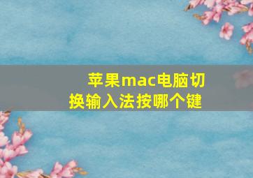 苹果mac电脑切换输入法按哪个键