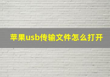 苹果usb传输文件怎么打开