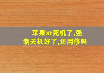 苹果xr死机了,强制关机好了,还用修吗