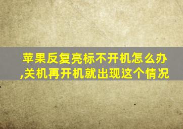 苹果反复亮标不开机怎么办,关机再开机就出现这个情况