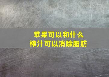 苹果可以和什么榨汁可以消除脂肪