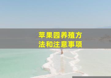 苹果园养殖方法和注意事项