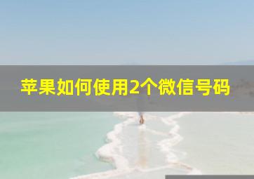 苹果如何使用2个微信号码