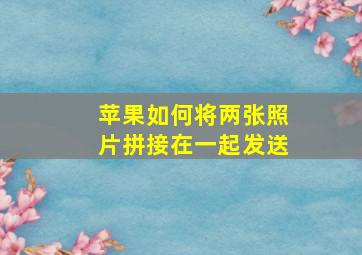 苹果如何将两张照片拼接在一起发送