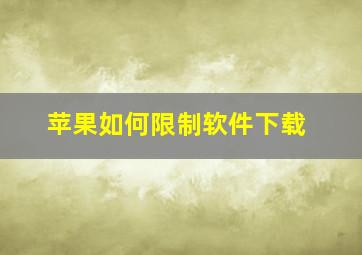 苹果如何限制软件下载