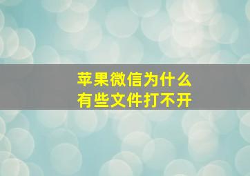 苹果微信为什么有些文件打不开