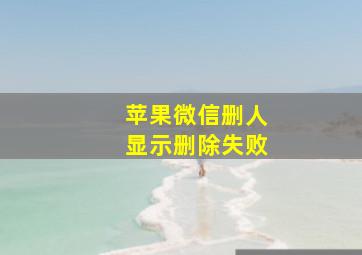 苹果微信删人显示删除失败