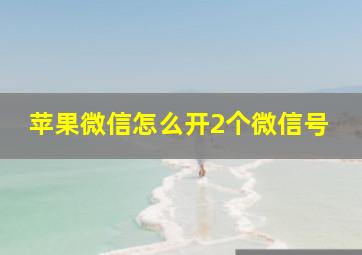 苹果微信怎么开2个微信号