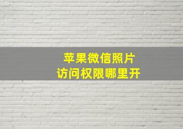 苹果微信照片访问权限哪里开