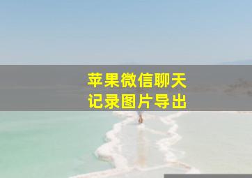 苹果微信聊天记录图片导出