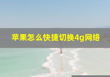 苹果怎么快捷切换4g网络