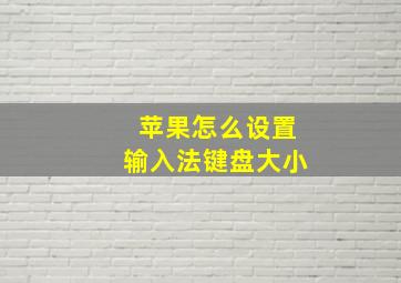 苹果怎么设置输入法键盘大小