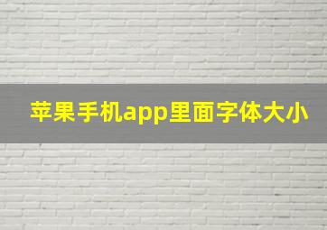 苹果手机app里面字体大小