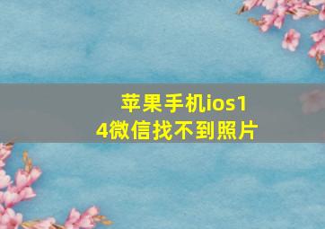 苹果手机ios14微信找不到照片