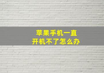 苹果手机一直开机不了怎么办