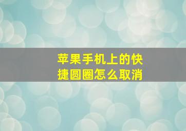 苹果手机上的快捷圆圈怎么取消