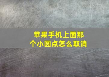 苹果手机上面那个小圆点怎么取消