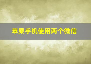 苹果手机使用两个微信