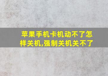 苹果手机卡机动不了怎样关机,强制关机关不了