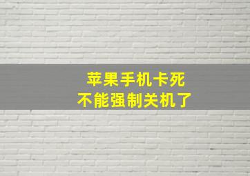 苹果手机卡死不能强制关机了