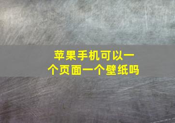 苹果手机可以一个页面一个壁纸吗