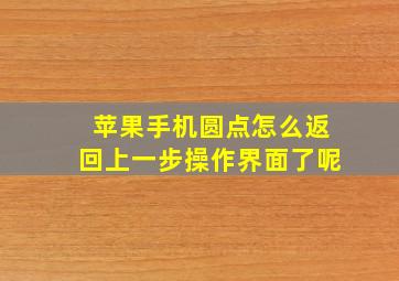 苹果手机圆点怎么返回上一步操作界面了呢