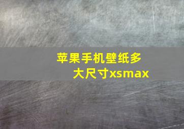 苹果手机壁纸多大尺寸xsmax