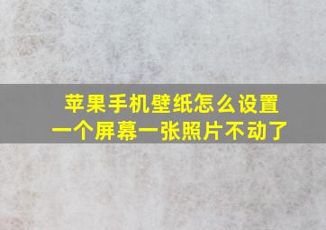 苹果手机壁纸怎么设置一个屏幕一张照片不动了