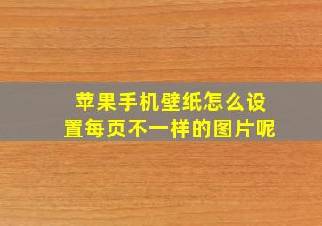 苹果手机壁纸怎么设置每页不一样的图片呢