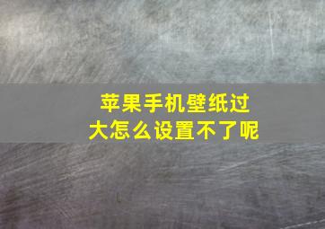 苹果手机壁纸过大怎么设置不了呢