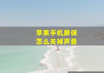 苹果手机屏保怎么关掉声音