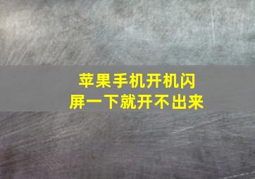 苹果手机开机闪屏一下就开不出来