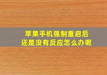 苹果手机强制重启后还是没有反应怎么办呢